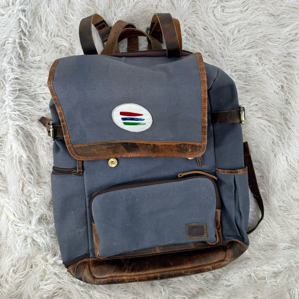 Bucket List Family Kodiak Leather & Cloth Backpack